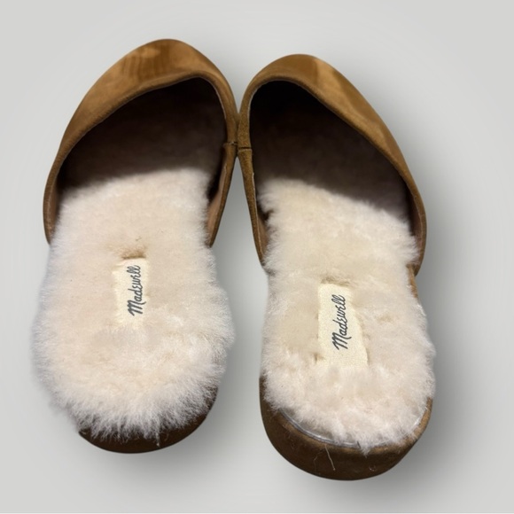 Madewell The Suede Kasey Mule in Faux Shearling in Acorn Sz 8.5 - Picture 4 of 9